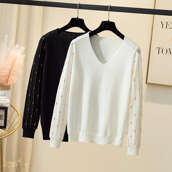 

plus size knitting blouse women spring loose blusas womens and blouses black apricot white 1992 women's & shirts