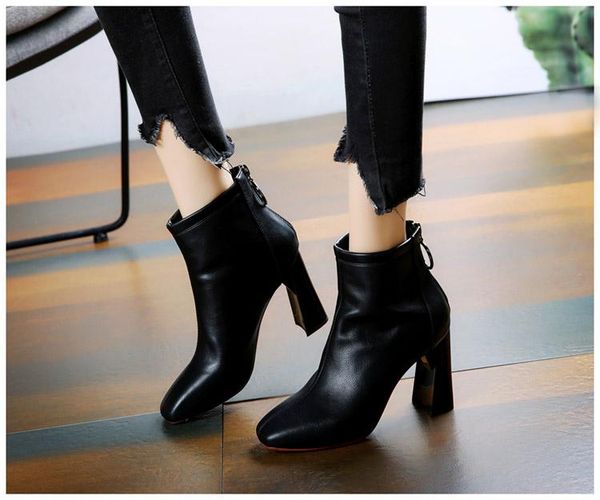 

boots winter lace and velvet nude with thick soles heels, Black