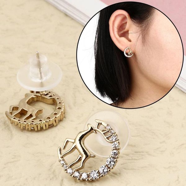 

stud party decor gift elk bell earrings earring xams christmas, Golden;silver