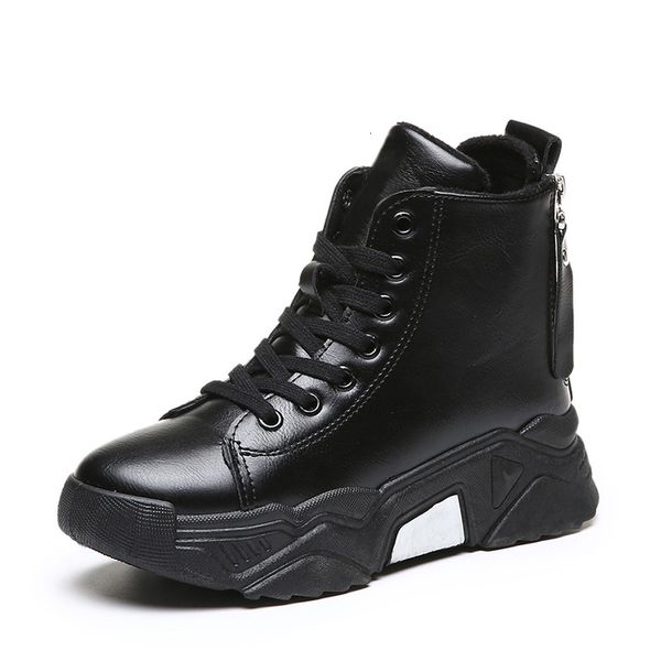 

boots ankle boots for woman wholesale women shoes solid black women's leather leather lace up to teddy more size winter jlqq