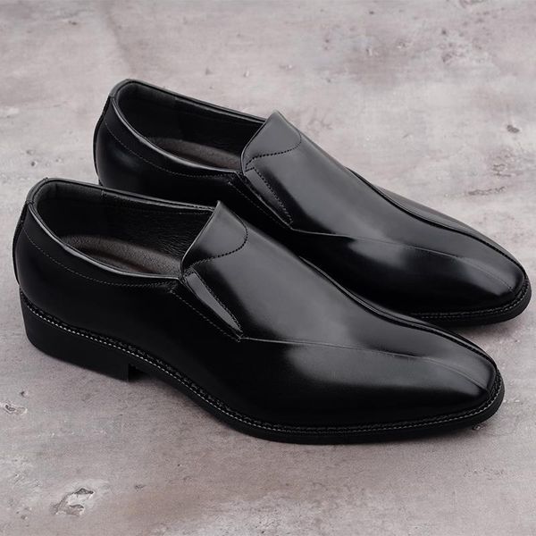 

dress shoes masculino flat man men fashion de leather sale zapatos sapato para causal casual 2021 male leisure mens shoe casuales, Black