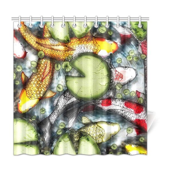 

cuxweot koi fish home bath decor polyester fabric shower curtain bathroom sets 72 x 72 inches