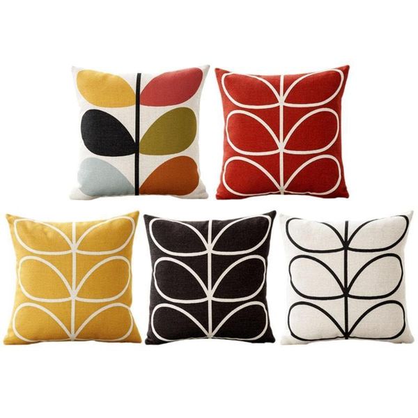 Cuscino/Cuscino Decorativo Fodera per Fiori Geometrica Moderna Solido Giallo Rosso Petali Floreali Cuscino Decorativo per la casa Federa per Divano 45X45CM