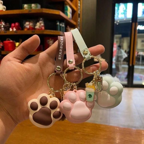 

2021 starbucks cat claw cute plush keychain party favor bag small pendant