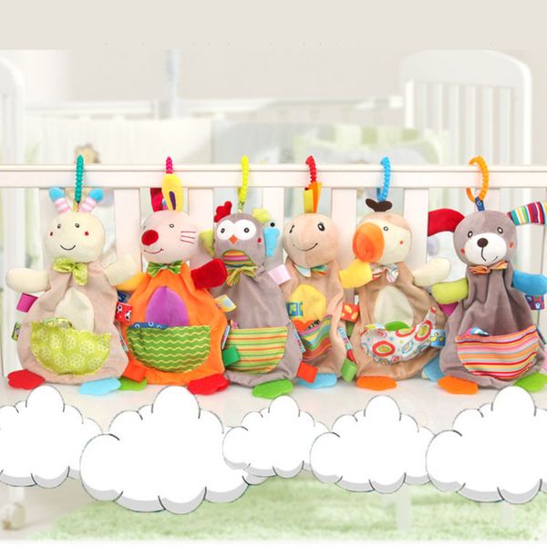 

Baby Rattles Mobile Soft Baby toys for baby 0-12 month Towel Bed Bell Cute Animal Christmas Crib Newborn Stroller Montessori toy