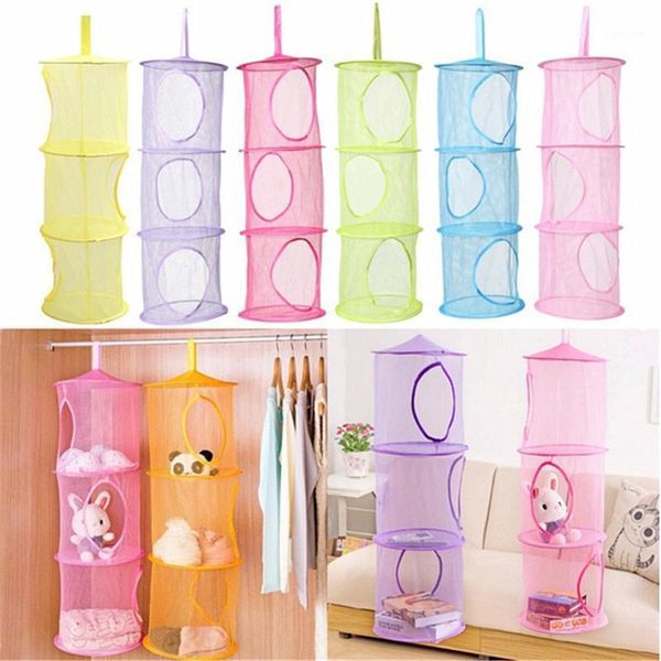 

storage bottles & jars 3 shelf hanging bag for toys net kids bedroom wall door closet organizer bathroom kitchen