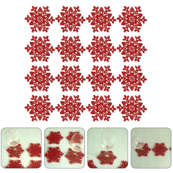 

mats & pads 1 set 16pcs christmas non-skid cup heat insulation coasters felt round