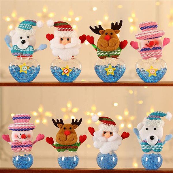 Decorações de Natal Cookies Comida Armazenamento Candy Home Presente Jar Santa Saco Saco Doce Caixas Criança Presentes