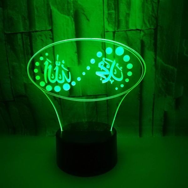 

night lights 3d usb visual led islam touch button colorful god bless quran arabic kids gifts table lamp lighting fixtures