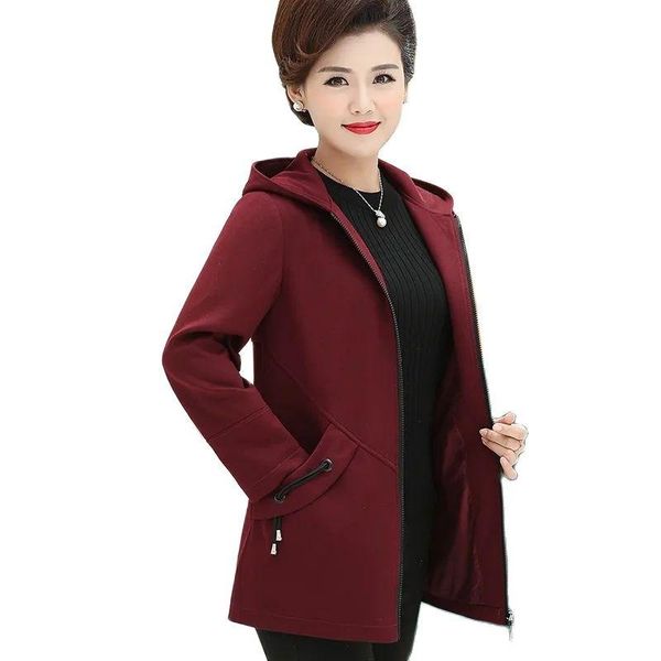 

women's trench coats 2021spring autumn women jacket windbreaker middle-aged coat female plus size long sleeve outwear ladiesr1313, Tan;black
