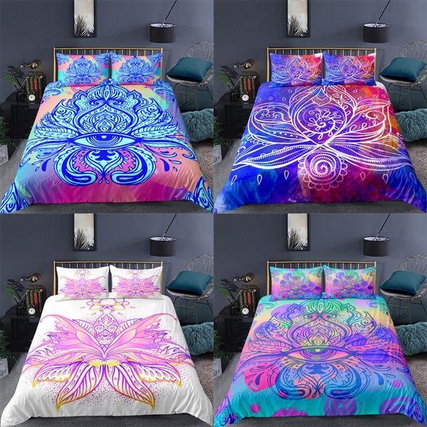 

bedding sets 3d mandala style set 220x240 colorful high qualit printed duvet cover for home 2/3pcs  king twin size comforter