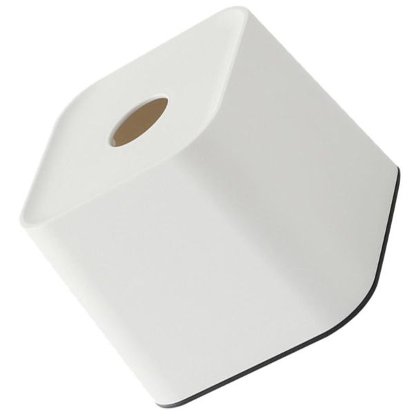 

tissue boxes & napkins 1 pc square paper storage box roll case holder (white)