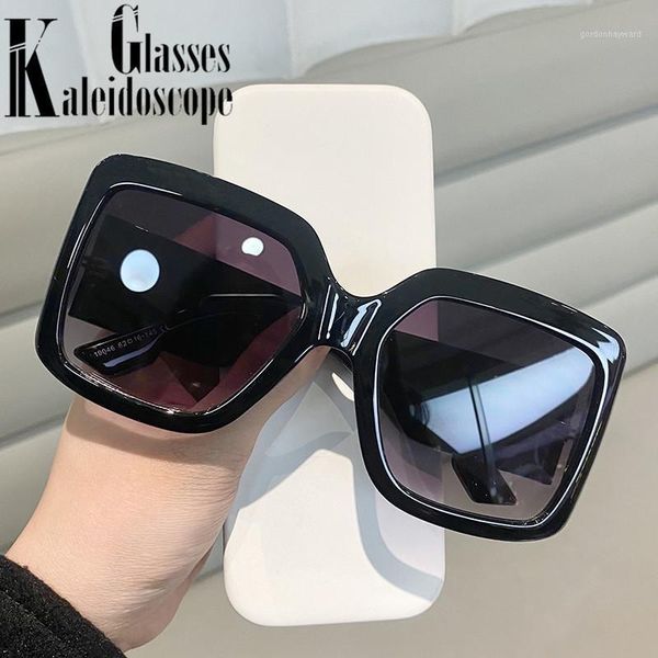 

oversized sunglasses women men designer big frame square sun glasses ladies vintage gradient eyewear shades uv400, White;black