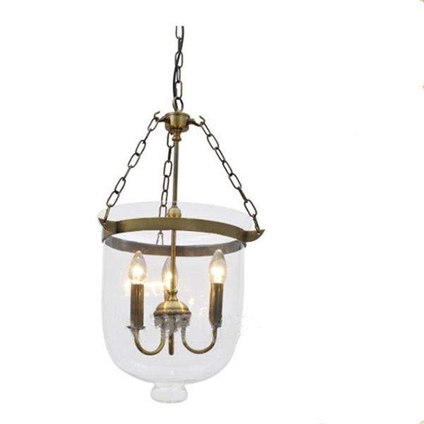 

pendant lamps american country brass color clear glass foyer lamp retro dining room decoration light d250mm\300mm