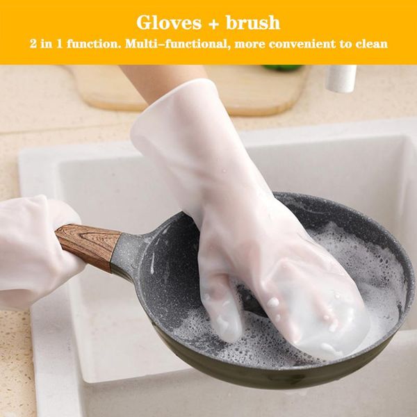 

disposable gloves 1 pairs dishwashing multifunction silicone for kitchen household pet brush tools