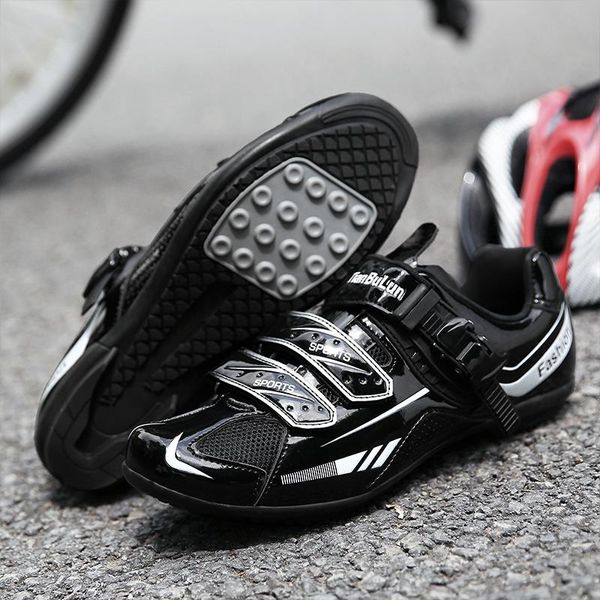 

cycling footwear professional mtb shoes unlock men women outdoor breathable bike training road bicycle riding racing sneakers 36-46, Black