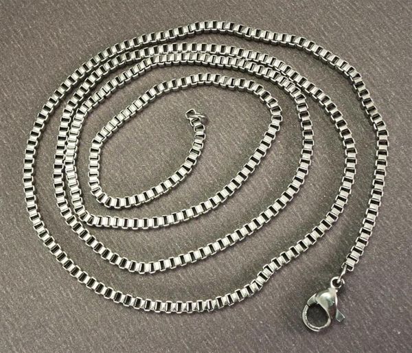 

chains 316l stainless steel mens necklace chain 2mm slim box model, Silver