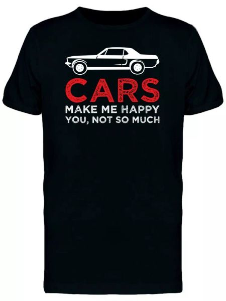 

cars make me happy men's tee -image by shutterstock, White;black