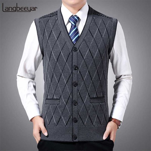 

fashion brand sweaters men pullovers vest sleeveless slim fit jumpers knitwear autumn korean style casual clothing male 211008, White;black