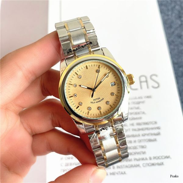 

2023 womens watches three-needle working with calendar function size 35mm automatic mechanical watch fashion luxury brand wristwatches steel, Slivery;brown