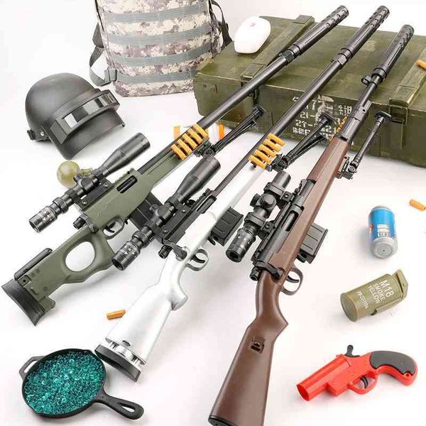 

98k shell throwing pull bolt sniper soft bullet gun awm outdoor competitive real cs children's toy