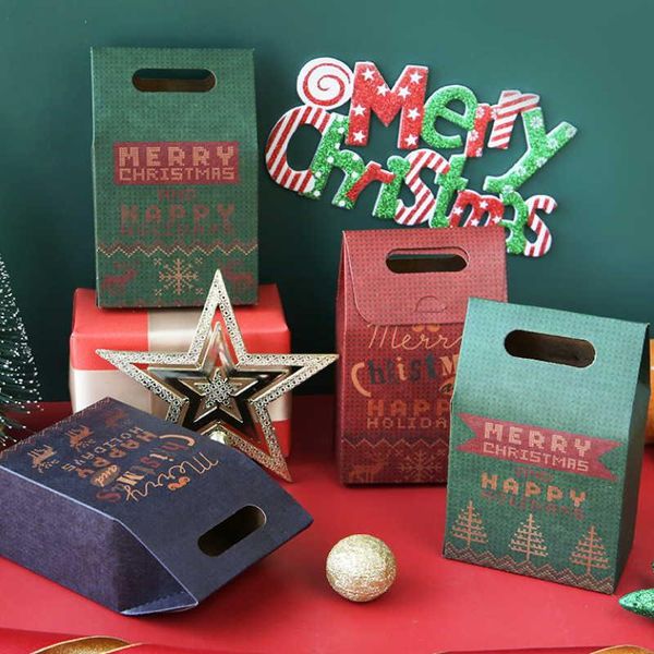 

gift wrap 10pcs merry christmas candy boxes santa claus snowman party favor bags xmas decorations