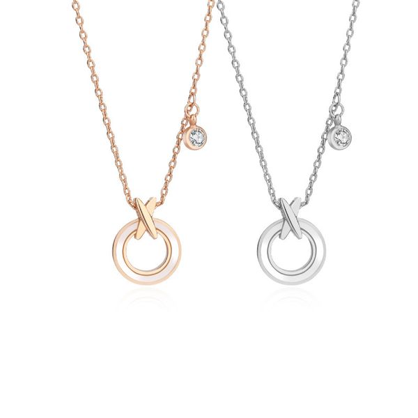 

design jewelry singapore chomel necklace women's light luxury niche network red round fritillaria clavicle chain girlfriends gift for w, Silver