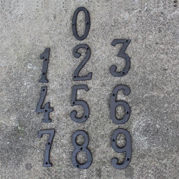 

metal painting house decor cast iron number home street address numbers antique brown finish