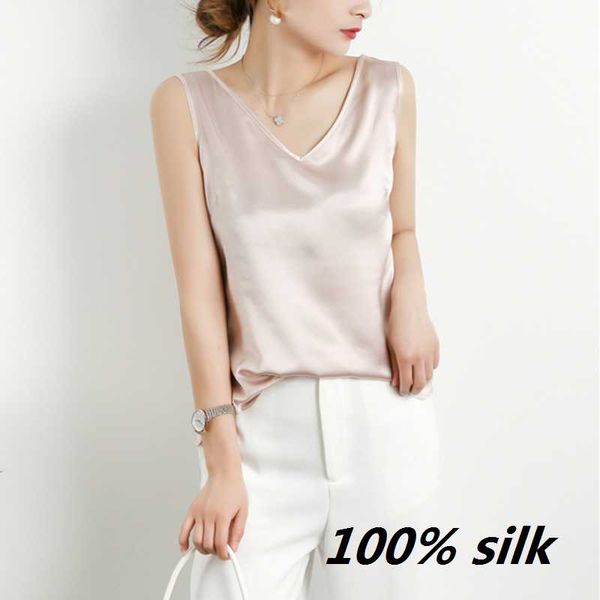 

camisoles & tanks 100% silk v neck tanktop, Black;white