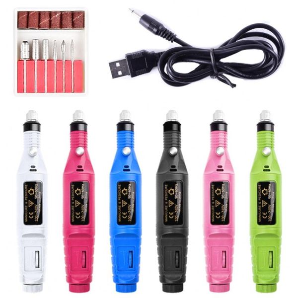 

nail drill & accessories 1set usb charging electric machine kit remove polish art pen pedicure file manicure tools
