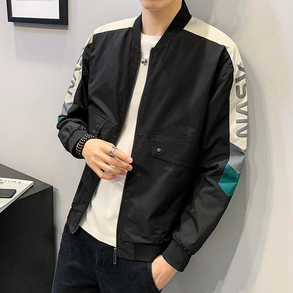 

men's casual shirts spring jacket 2021 and autumn baseball, White;black