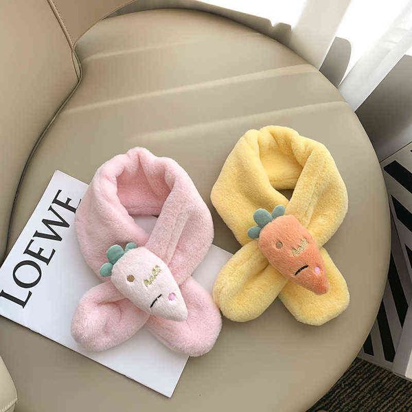 

scarves children's fur scarf carrot boys girls autumn and winter thickened plush bib baby korean cute warm neck cover, Blue;gray