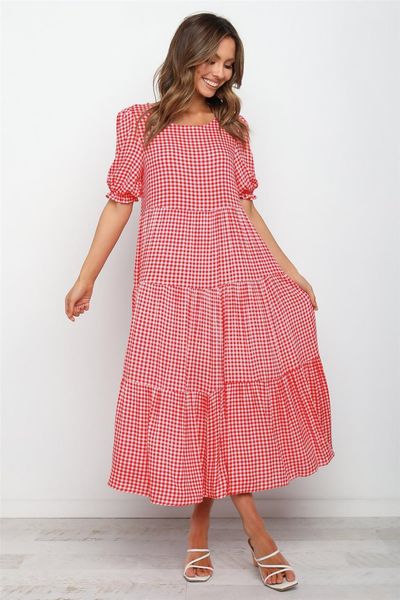 

women dress summer womens o neck polka dot printed puff sleeve loose dresses casual short vestidos, Black;gray