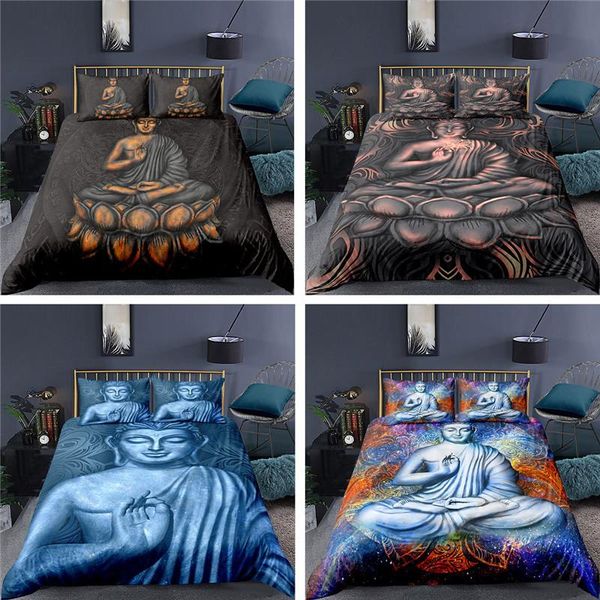 

bedding sets buddha duvet cover comforter  king bed linens 1quil cover+1/2 pillowcase bedclothes 2/3pcs (no sheet