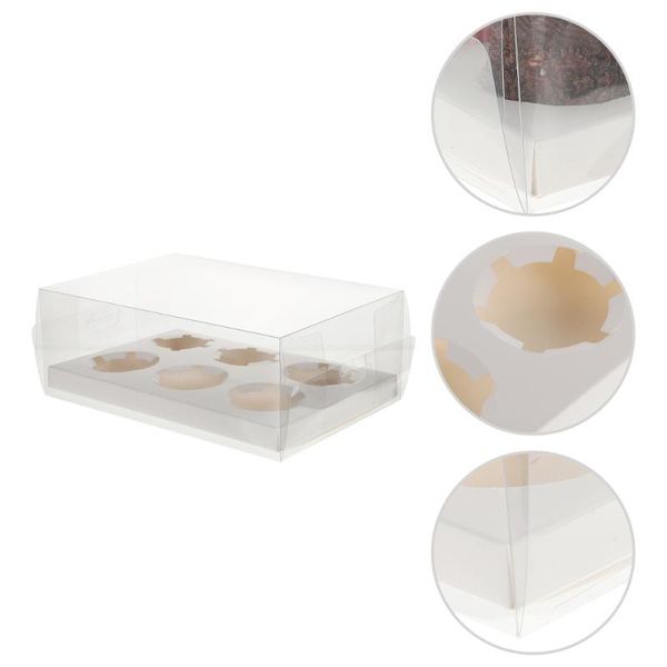 

gift wrap 6pcs transparent cake boxes dessert packaging cases