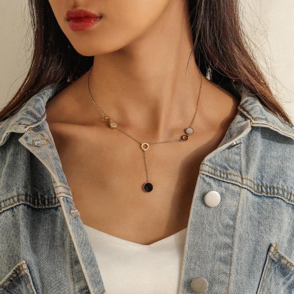 

pendant necklaces stainless steel fashion casual chocker necklace personality infinity gold color choker on neck women jewelry, Silver