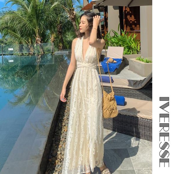 

women's jumpsuits & rompers sweet lace embroidery deep v neck women summer beach up casual elegant female long, Black;white