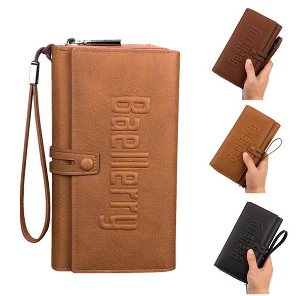 

wallets 2021 luxury fashion men long purse wallet male clutch leather zipper business coin pouch, Red;black