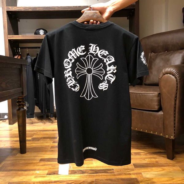 

hearts new Sanskrit cross cotton loose short sleeve Chrome T-shirt Unisex Fashion Brand, White;black