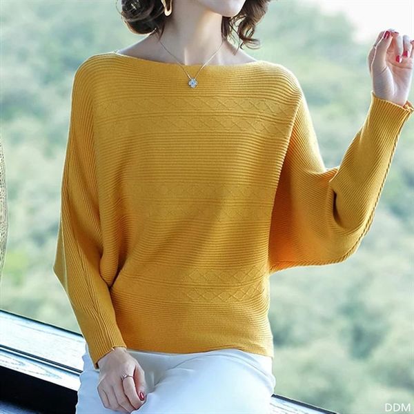 

women's sweaters baharcelin winter women girl full sleeve slash neck pullovers knitted sweater batwing knitwear outwear, White;black