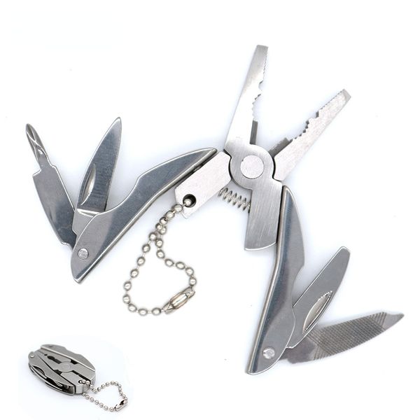 

portable multifunction stainless steel foldaway keychain screwdriver,folding plier,camping survival tools travel kits sc032