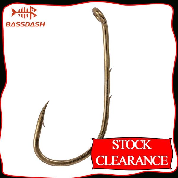 

fishing hooks bassdash 30 pack baitholder 3/0 2/0 1/0 for bass trout walleye panfish catfish in saltwater and freshwater