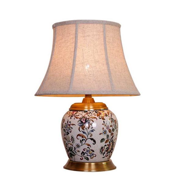 

american country vintage ceramic table lamp foyer bar study pastoral european flowers handmade porcelain wedding desk light 58cm lamps