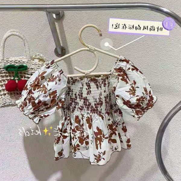 

new baby girl 2021 summer blouse and pattern print kids clothes girls tshirt and tees children clothing, White