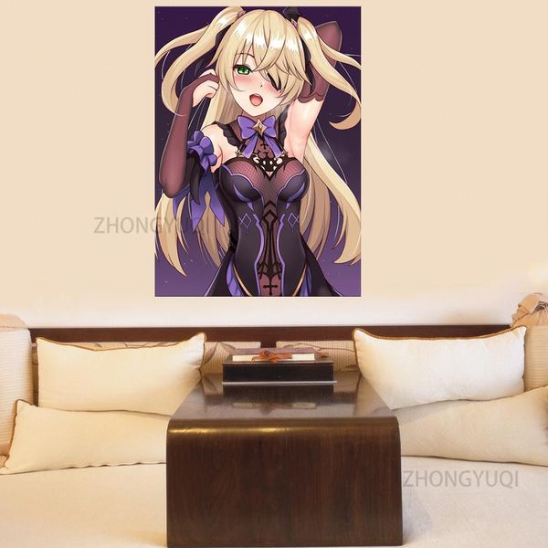 

game genshin impact painting japanese anime wall hanging poster canvas boy room home art decoration printing paintings