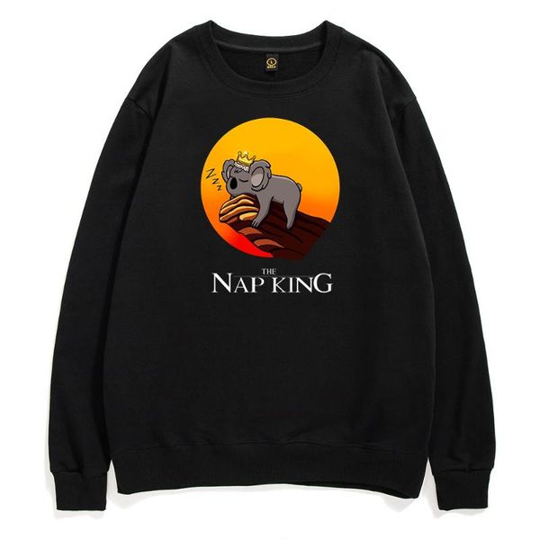 

men's hoodies & sweatshirts the nap king sloth sweatshirt male cartoon cute men clothes harajuku funny autumn warm oversized pullovers, Black