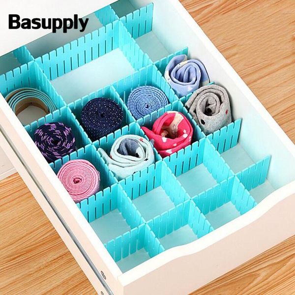 

storage drawers basupply 4pcs/lot diy drawer divider adjustable household box partition board organizer for sock underwear 2 size