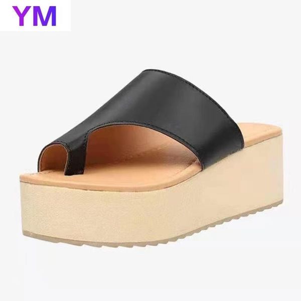 

sandals shoes women wedges heels summer flip flops beach zapatillas mujer casa sapatos femininos 35-43, Black