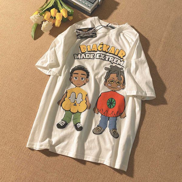 

fashion t-shirts woman spring summer cartoon print short sleeve o-neck tee loose female retro chicago soft lady t 210527, White