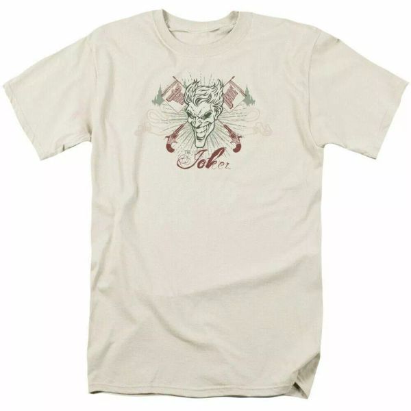 

dc batman jokes on you t shirt mens licensed dc comics tee cream, White;black